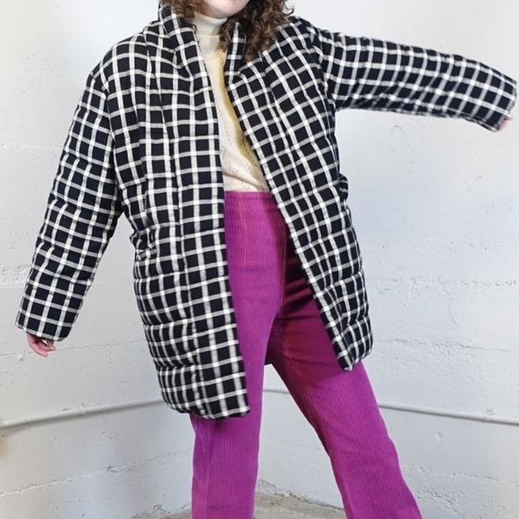 Mara Hoffman WILLA Jacket Windowpane Black White L - Picture 11 of 15